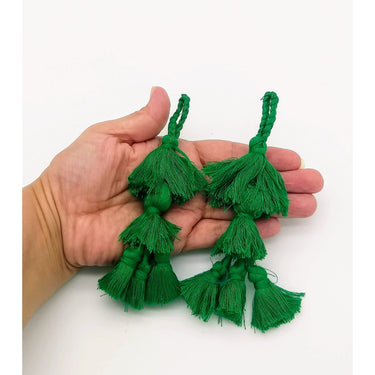 Dark Green Tassels, Cotton Tassels, Bohemian